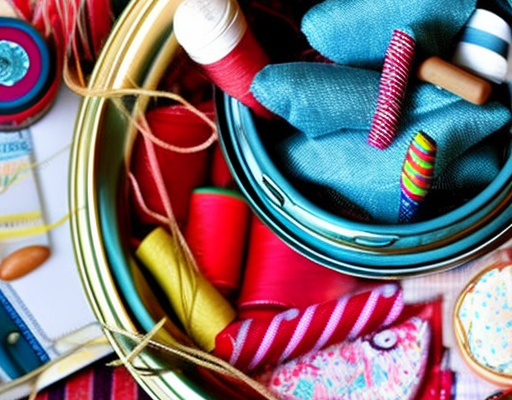 Sewing Supplies In Cookie Tin