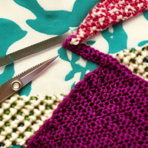 Sewing Fabric Onto Crochet