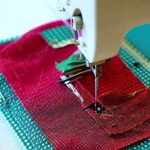 Sewing Fabric Onto Card