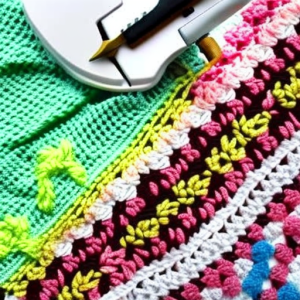Sewing Fabric Onto Crochet Blanket