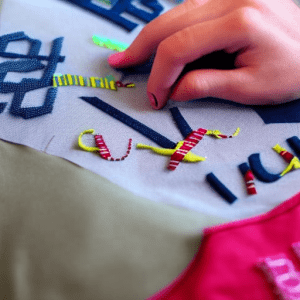 Sewing Fabric Letters Onto A Shirt